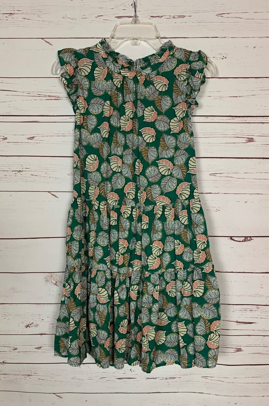 THML Anthropologie Women's XS Extra Small Green Ruffe Short Sleeve Cute Dress